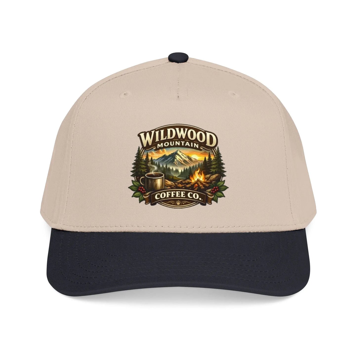 Wildwood Mountain Coffee Co Baseball Cap, Outdoor Campfire Coffee Hat, Mid Profile Baseball Cap Wildwood Mountain Coffee Co