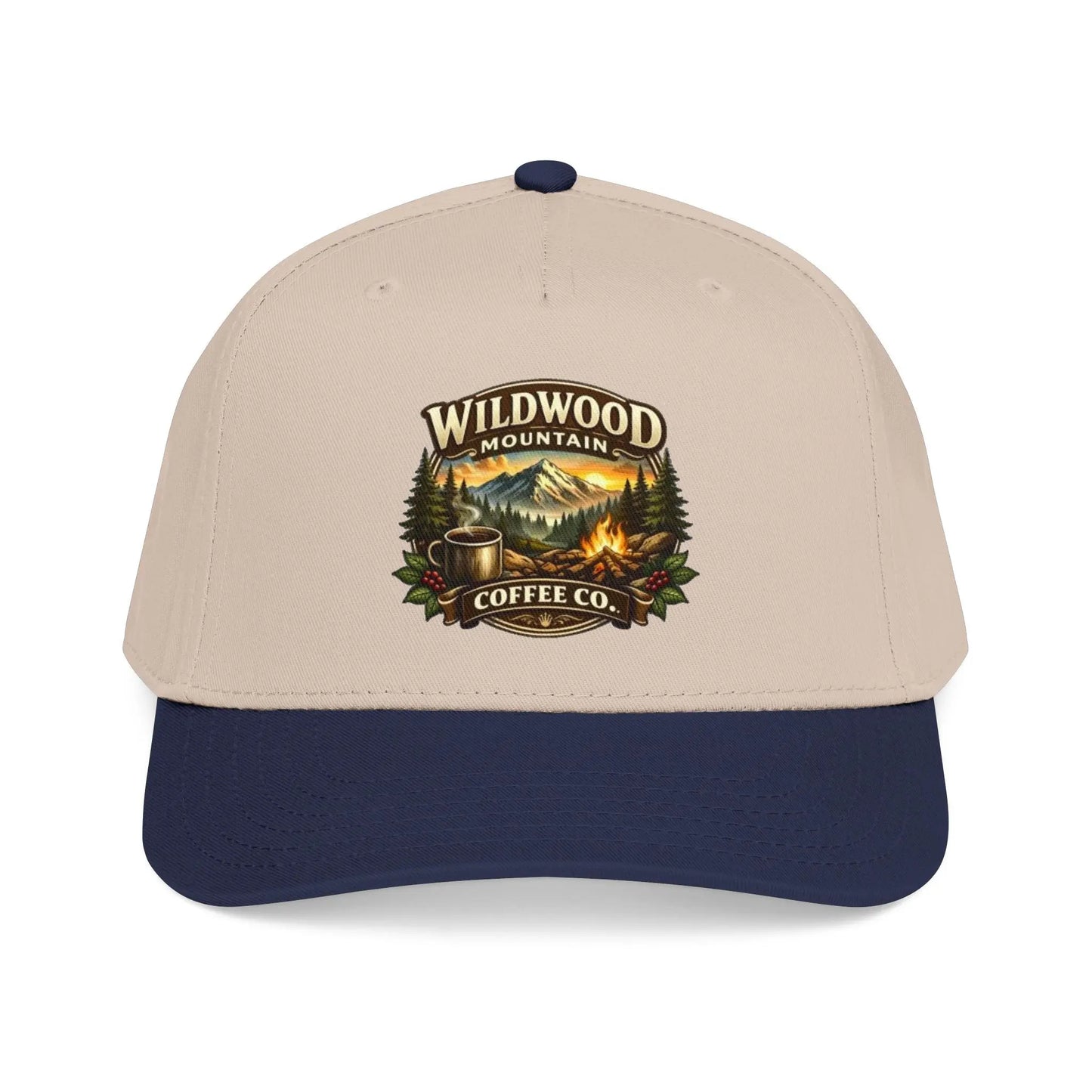 Wildwood Mountain Coffee Co Baseball Cap, Outdoor Campfire Coffee Hat, Mid Profile Baseball Cap Wildwood Mountain Coffee Co