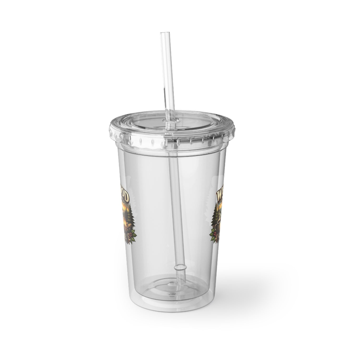Wildwood Mountain Coffee Co Acrylic Tumbler with Straw, Reusable Iced Coffee Cup