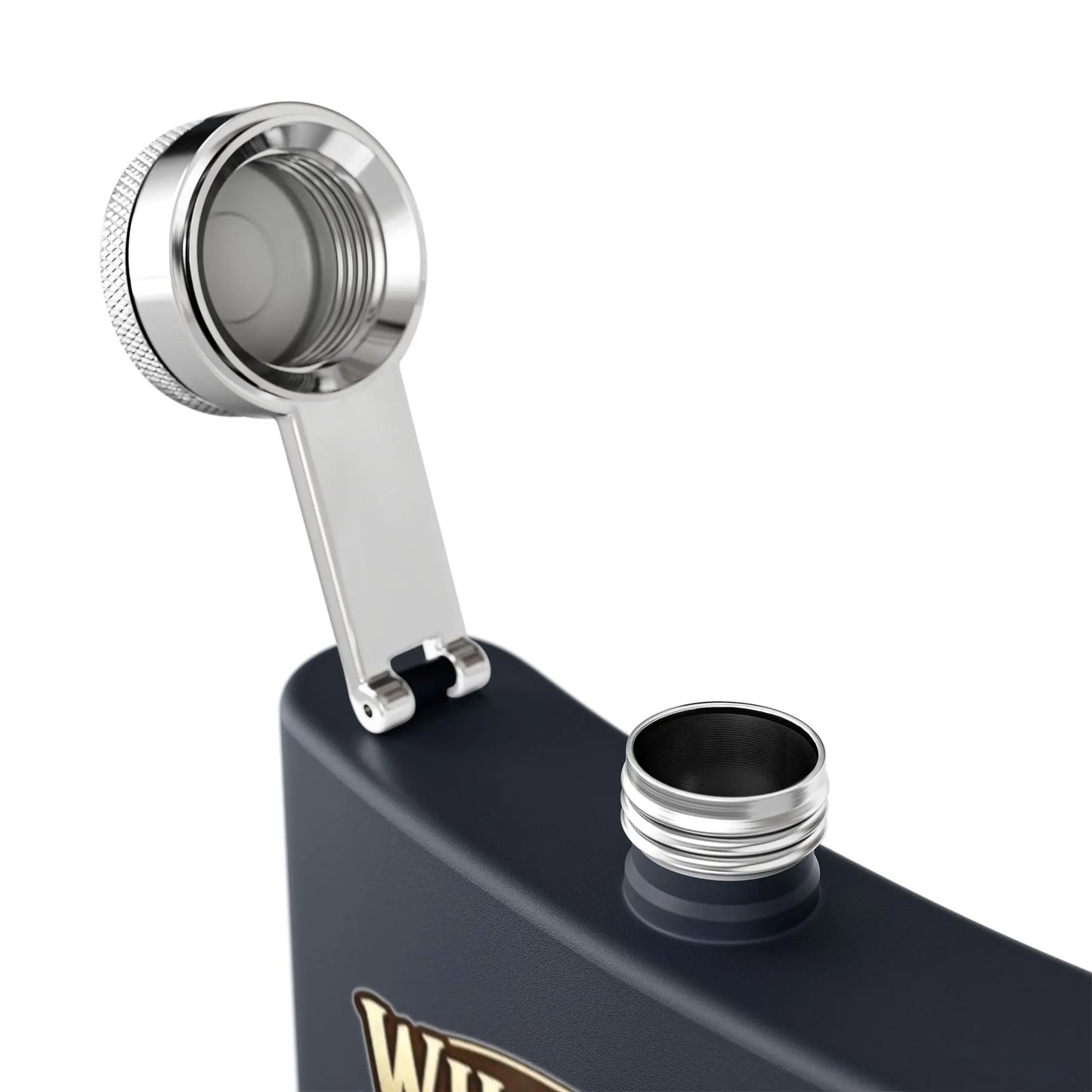 Stainless Steel Flask, Wildwood Mountain Coffee Co 6oz Stainless Steel Flask, Campfire Mountain Design Wildwood Mountain Coffee Co