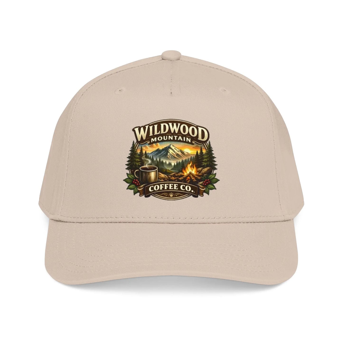 Wildwood Mountain Coffee Co Baseball Cap, Outdoor Campfire Coffee Hat, Mid Profile Baseball Cap Wildwood Mountain Coffee Co