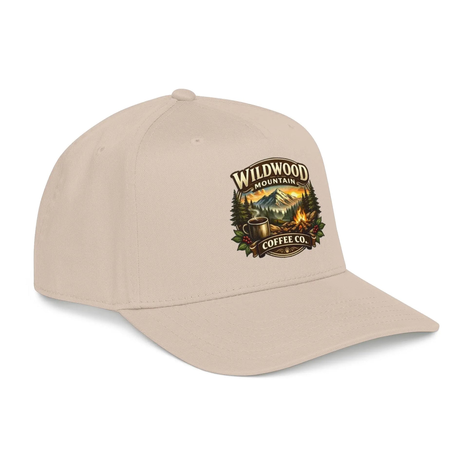 Wildwood Mountain Coffee Co Baseball Cap, Outdoor Campfire Coffee Hat, Mid Profile Baseball Cap Wildwood Mountain Coffee Co