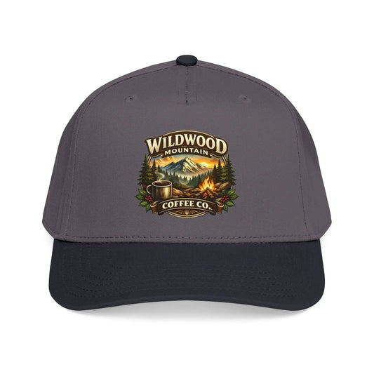 Wildwood Mountain Coffee Co Baseball Cap, Outdoor Campfire Coffee Hat, Mid Profile Baseball Cap Wildwood Mountain Coffee Co