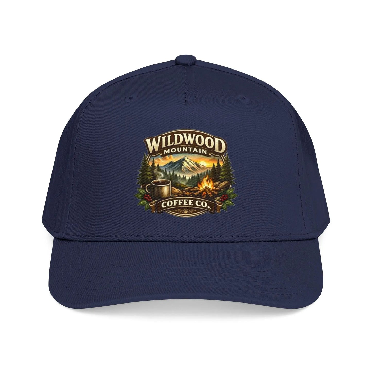 Wildwood Mountain Coffee Co Baseball Cap, Outdoor Campfire Coffee Hat, Mid Profile Baseball Cap Wildwood Mountain Coffee Co