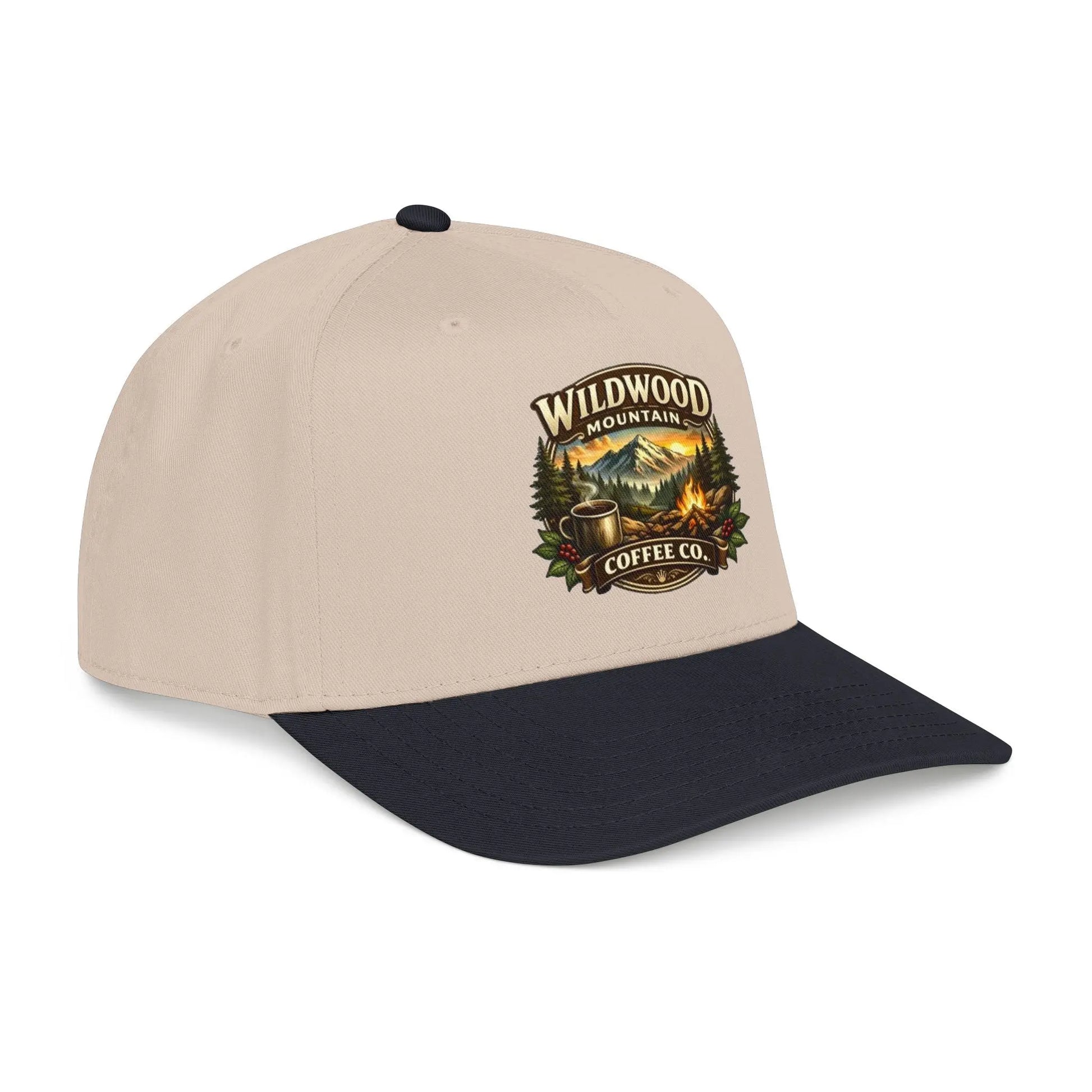 Wildwood Mountain Coffee Co Baseball Cap, Outdoor Campfire Coffee Hat, Mid Profile Baseball Cap Wildwood Mountain Coffee Co