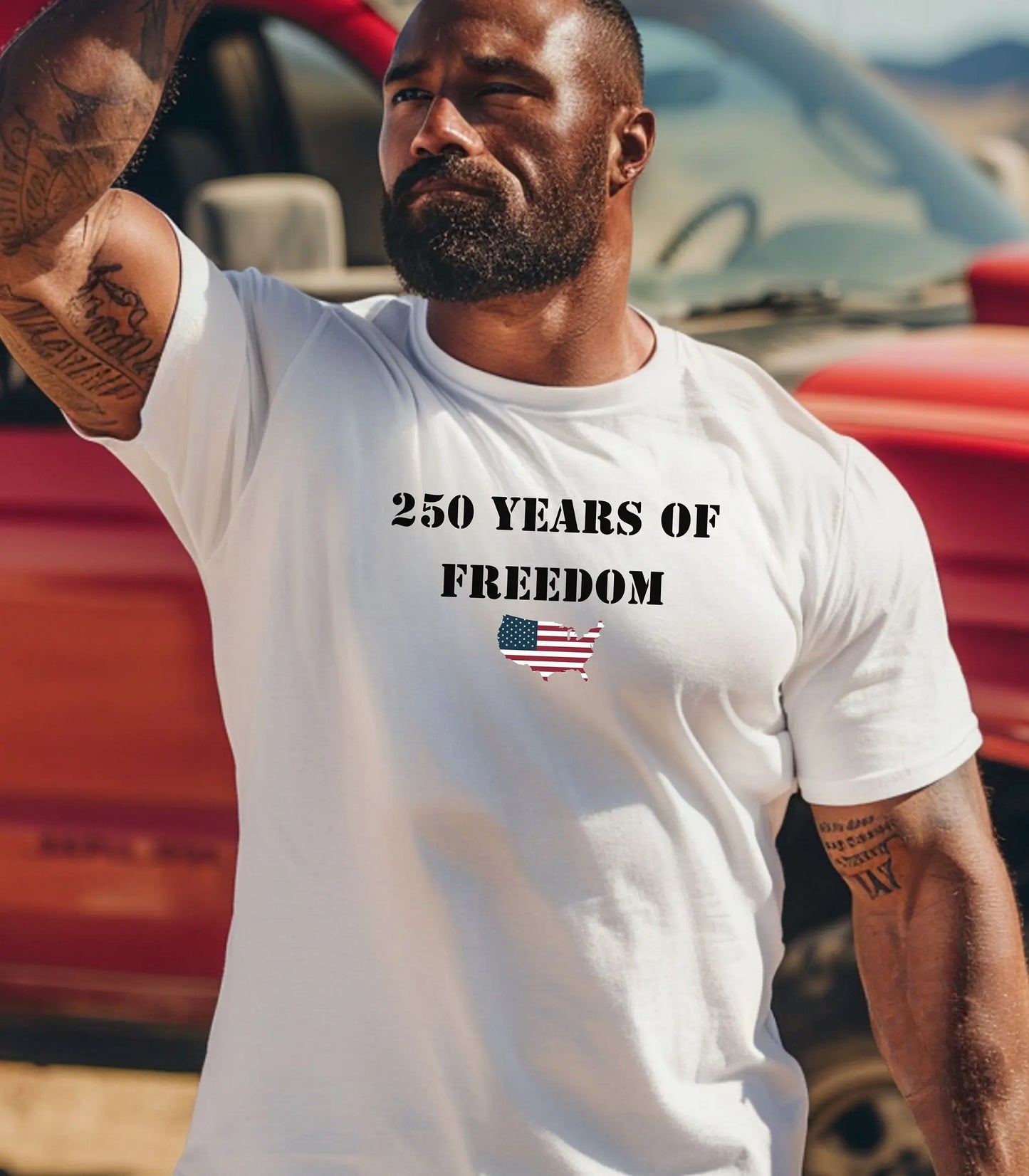 250 Years of Freedom T-shirt, USA flag map, patriotic anniversary Wildwood Mountain Coffee Co