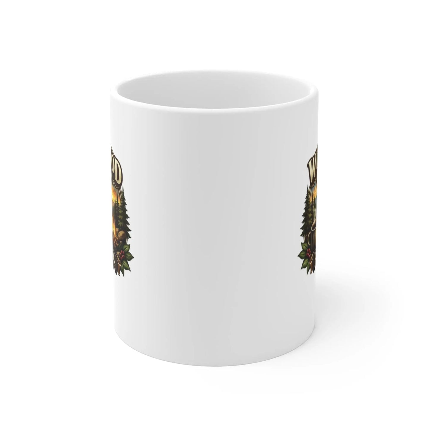 Wildwood Mountain Coffee Co. Mug, Rustic Camping Design Coffee Cup Wildwood Mountain Coffee Co