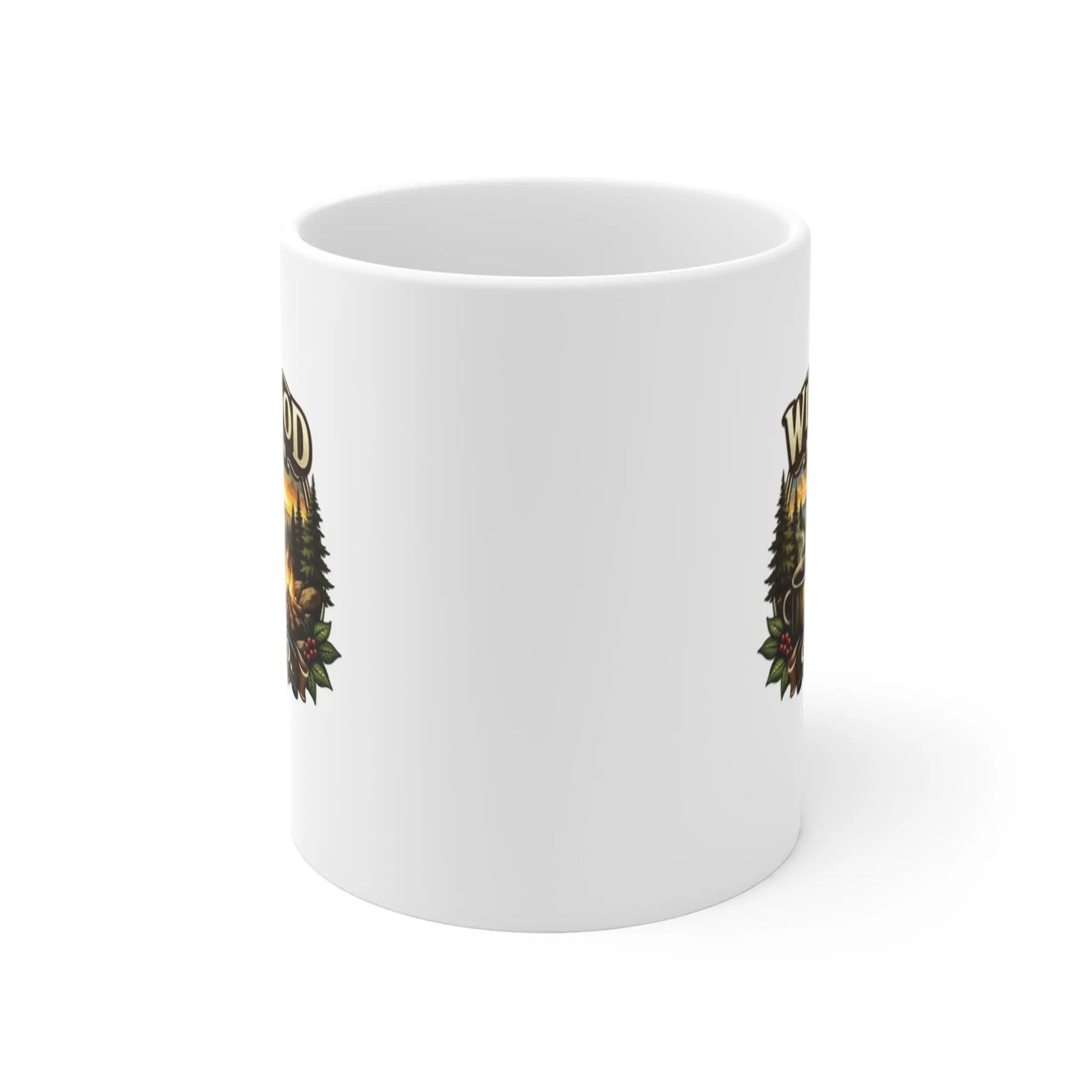 Wildwood Mountain Coffee Co. Mug, Rustic Camping Design Coffee Cup Wildwood Mountain Coffee Co