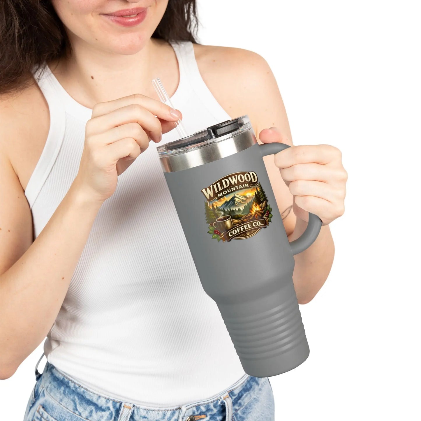 Wildwood Mountain Coffee Co 40oz Insulated Travel Mug, Adventure Camping Travel Mug Wildwood Mountain Coffee Co