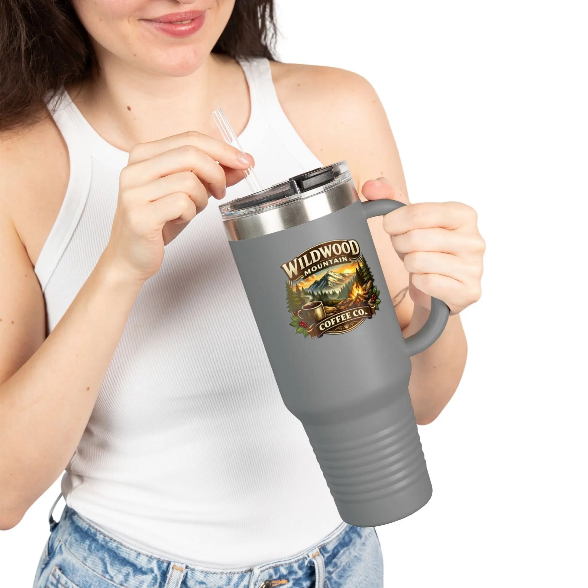 Wildwood Mountain Coffee Co 40oz Insulated Travel Mug, Adventure Camping Travel Mug Wildwood Mountain Coffee Co