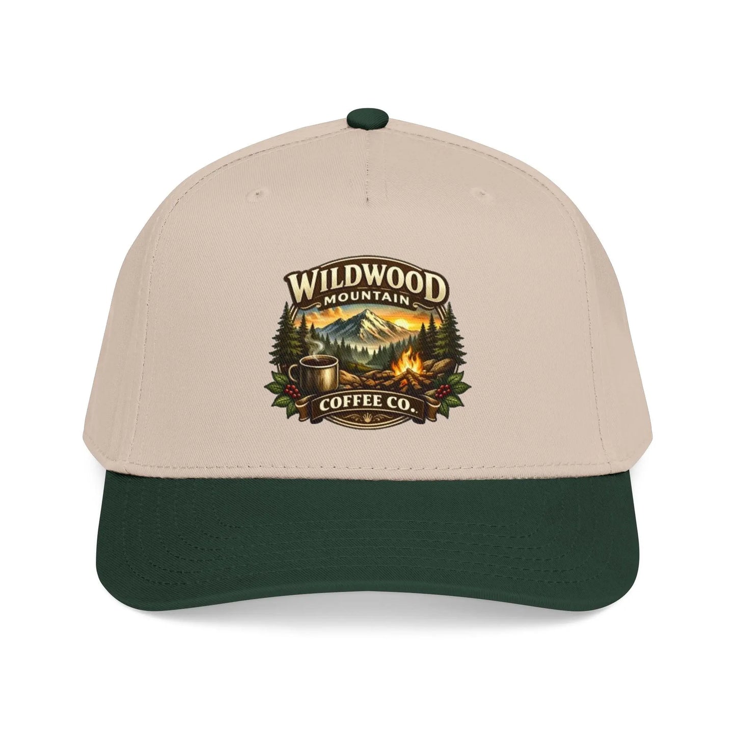 Wildwood Mountain Coffee Co Baseball Cap, Outdoor Campfire Coffee Hat, Mid Profile Baseball Cap Wildwood Mountain Coffee Co