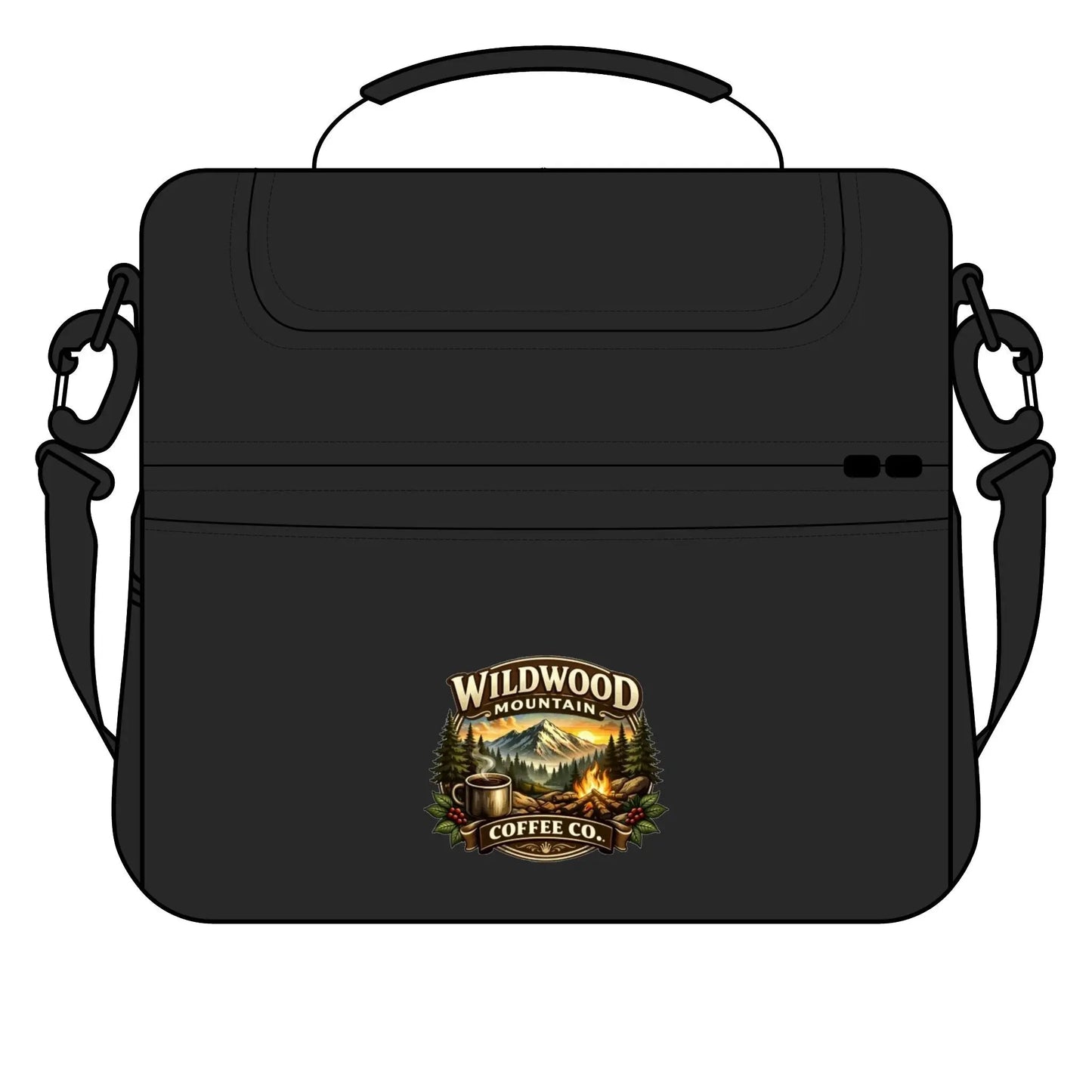 Wildwood Mountain Coffee Cooler Bag, Insulated Lunch Cooler with Rustic Campfire Logo Wildwood Mountain Coffee Co