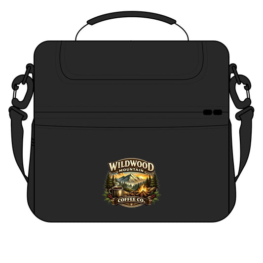 Wildwood Mountain Coffee Cooler Bag, Insulated Lunch Cooler with Rustic Campfire Logo Wildwood Mountain Coffee Co