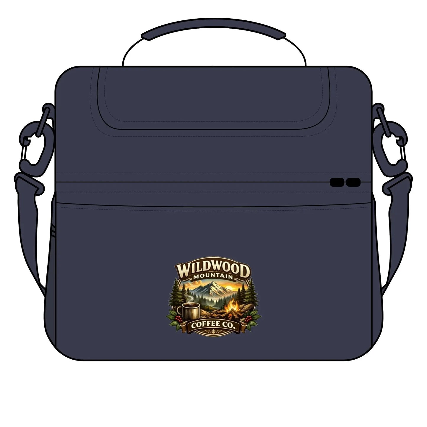 Wildwood Mountain Coffee Cooler Bag, Insulated Lunch Cooler with Rustic Campfire Logo Wildwood Mountain Coffee Co