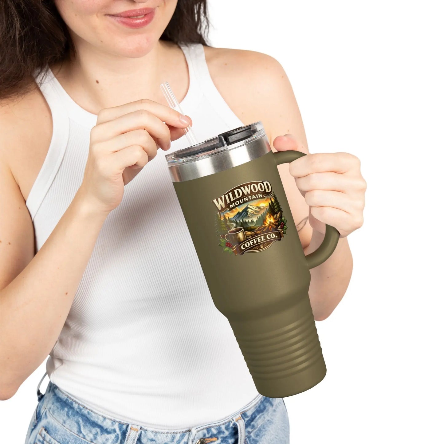 Wildwood Mountain Coffee Co 40oz Insulated Travel Mug, Adventure Camping Travel Mug Wildwood Mountain Coffee Co