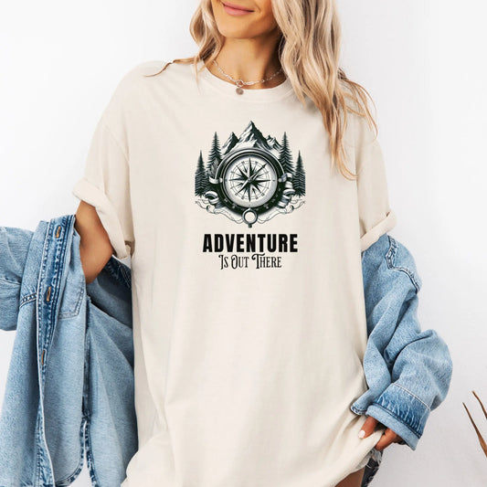 Adventure Is Out There T-Shirt, Nature Lover Tee, Hiking Shirt, Camping Tee Printify