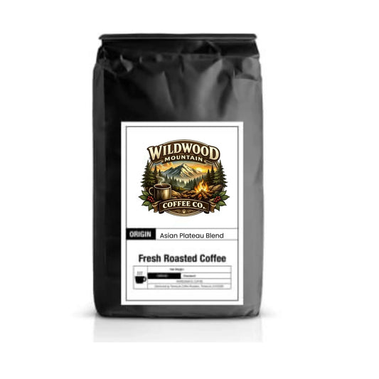 Coffee bag from Wildwood Mountain Coffee Co. on a white background