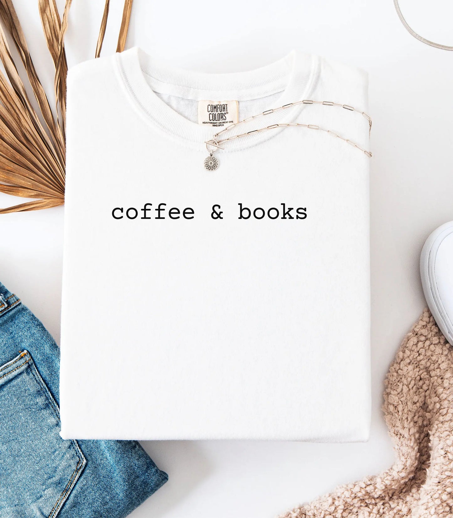 Coffee & Books T-Shirt, Cozy Graphic Tee for Book Lovers and Coffee Fans Wildwood Mountain Coffee Co