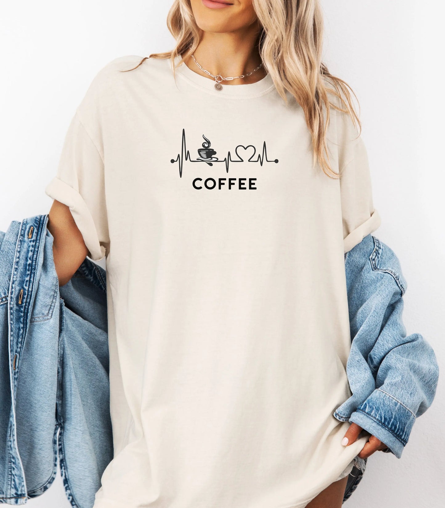 Coffee Heartbeat TShirt,  Coffee Lover Gift, Coffee Addiction Tee, Gift for Coffee Drinkers, Coffee Shirt Wildwood Mountain Coffee Co