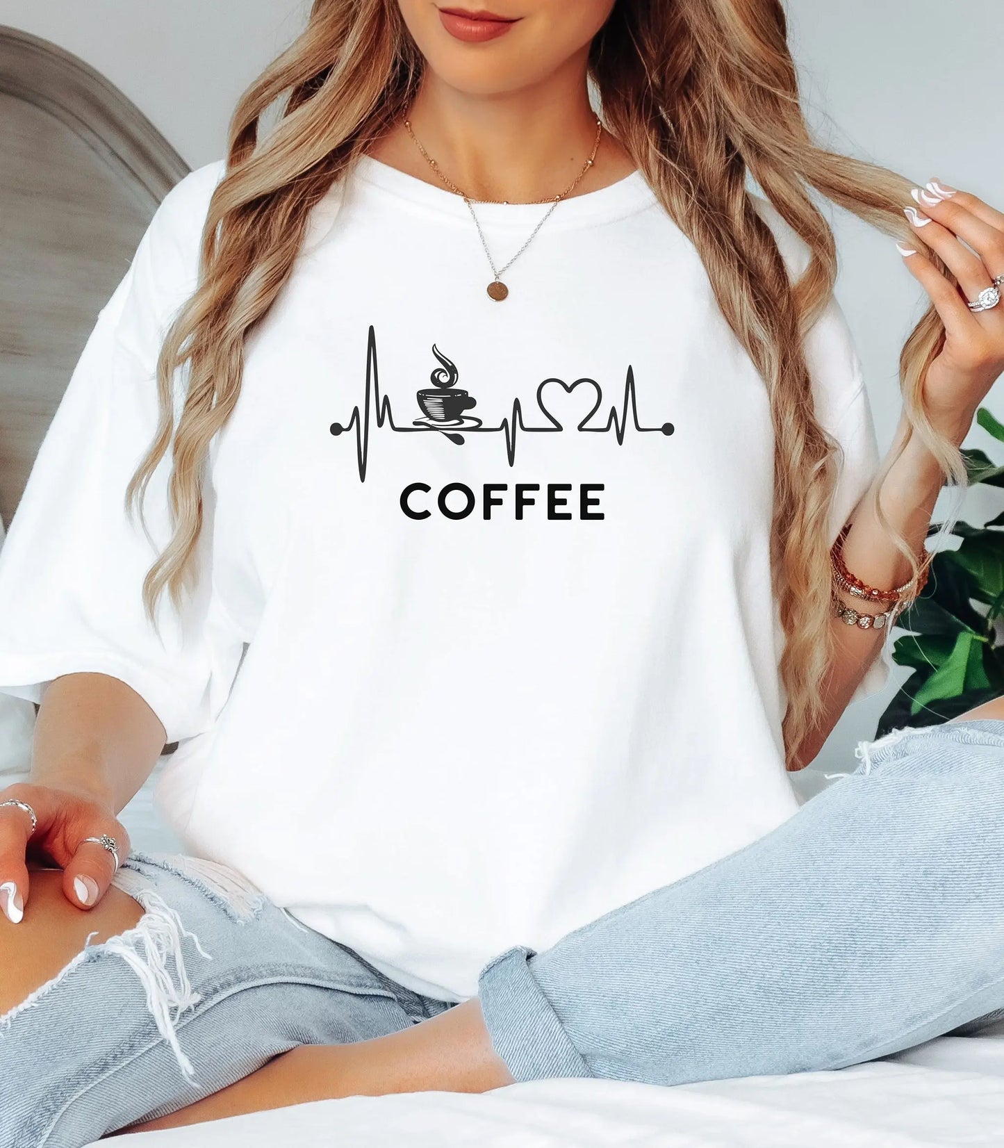 Coffee Heartbeat TShirt,  Coffee Lover Gift, Coffee Addiction Tee, Gift for Coffee Drinkers, Coffee Shirt Wildwood Mountain Coffee Co