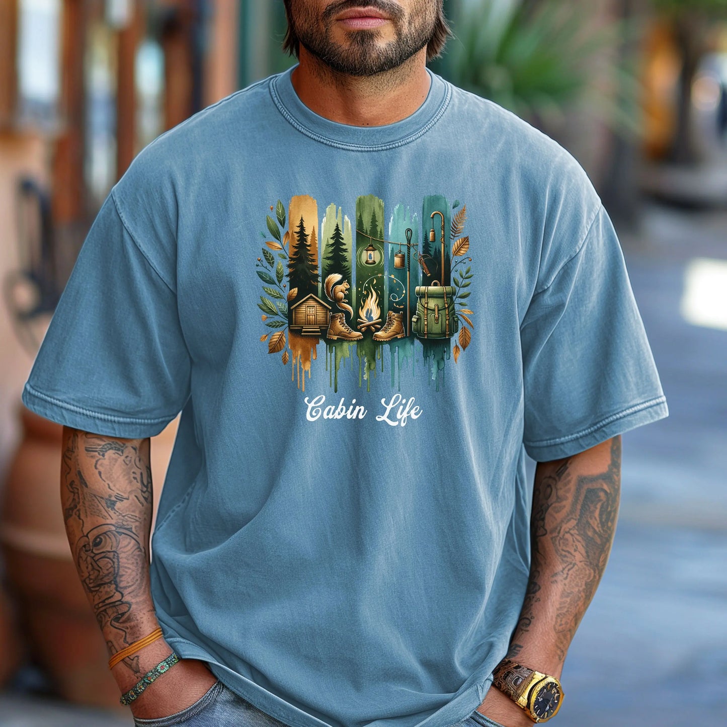 Cabin Life Wilderness Adventure T-Shirt Printify