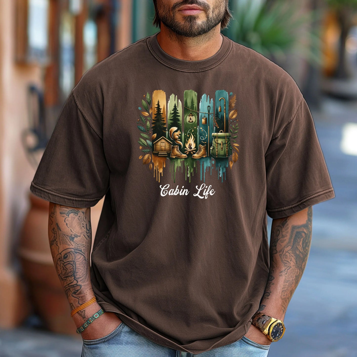 Cabin Life Wilderness Adventure T-Shirt Printify