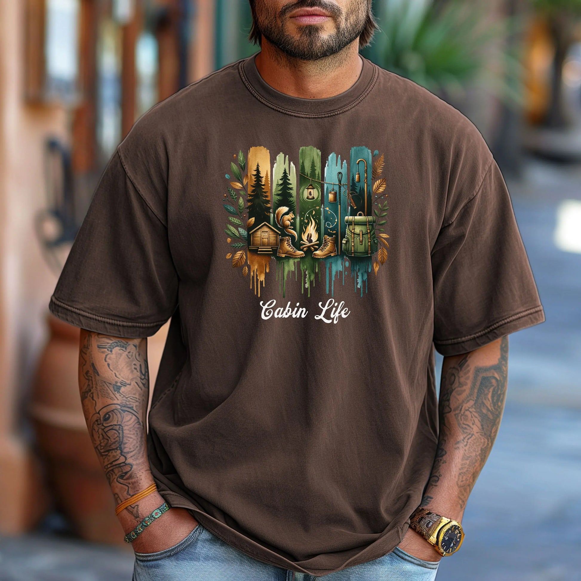 Cabin Life Wilderness Adventure T-Shirt Printify
