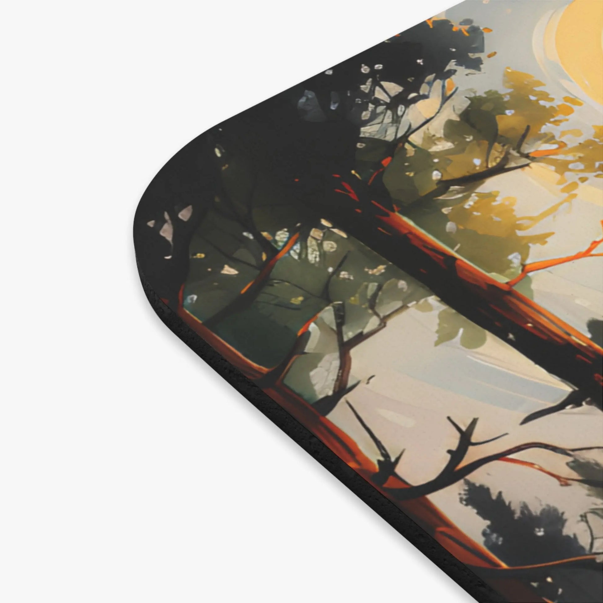 close up mouse pad full moon through the trees