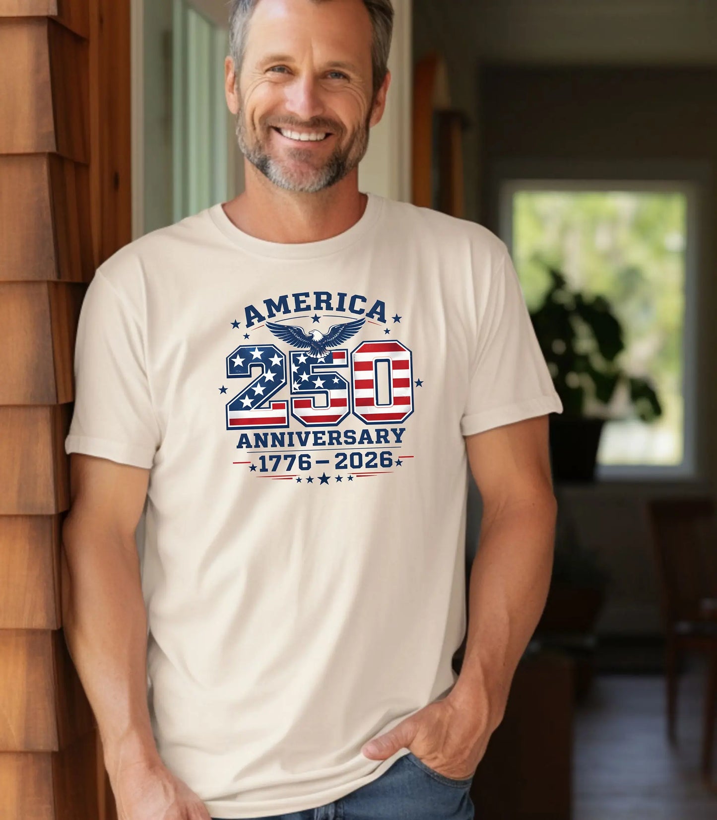 America 250 Anniversary T-shirt | 1776-2026 Patriotic Flag Design Wildwood Mountain Coffee Co