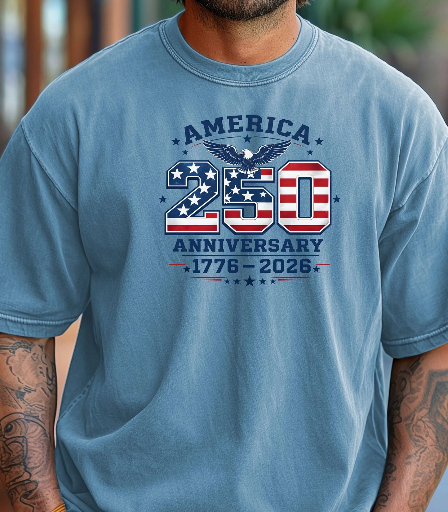 America 250 Anniversary T-shirt | 1776-2026 Patriotic Flag Design Wildwood Mountain Coffee Co