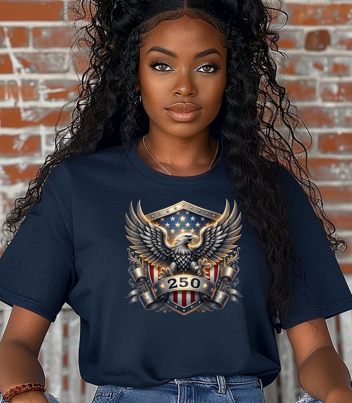 American Eagle Shield 250th T-Shirt, Patriotic Bald Eagle USA 250th Anniversary Shirt Wildwood Mountain Coffee Co