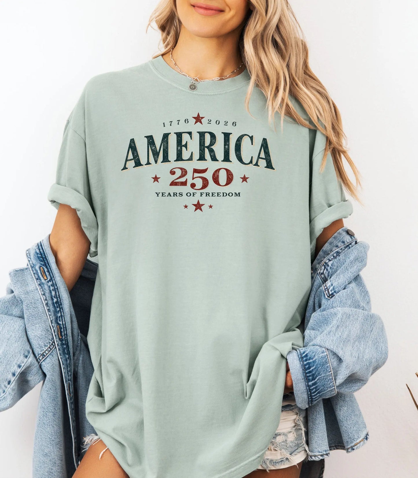 America 250 vintage patriotic logo T-shirt, Independence Anniversary Tee Wildwood Mountain Coffee Co
