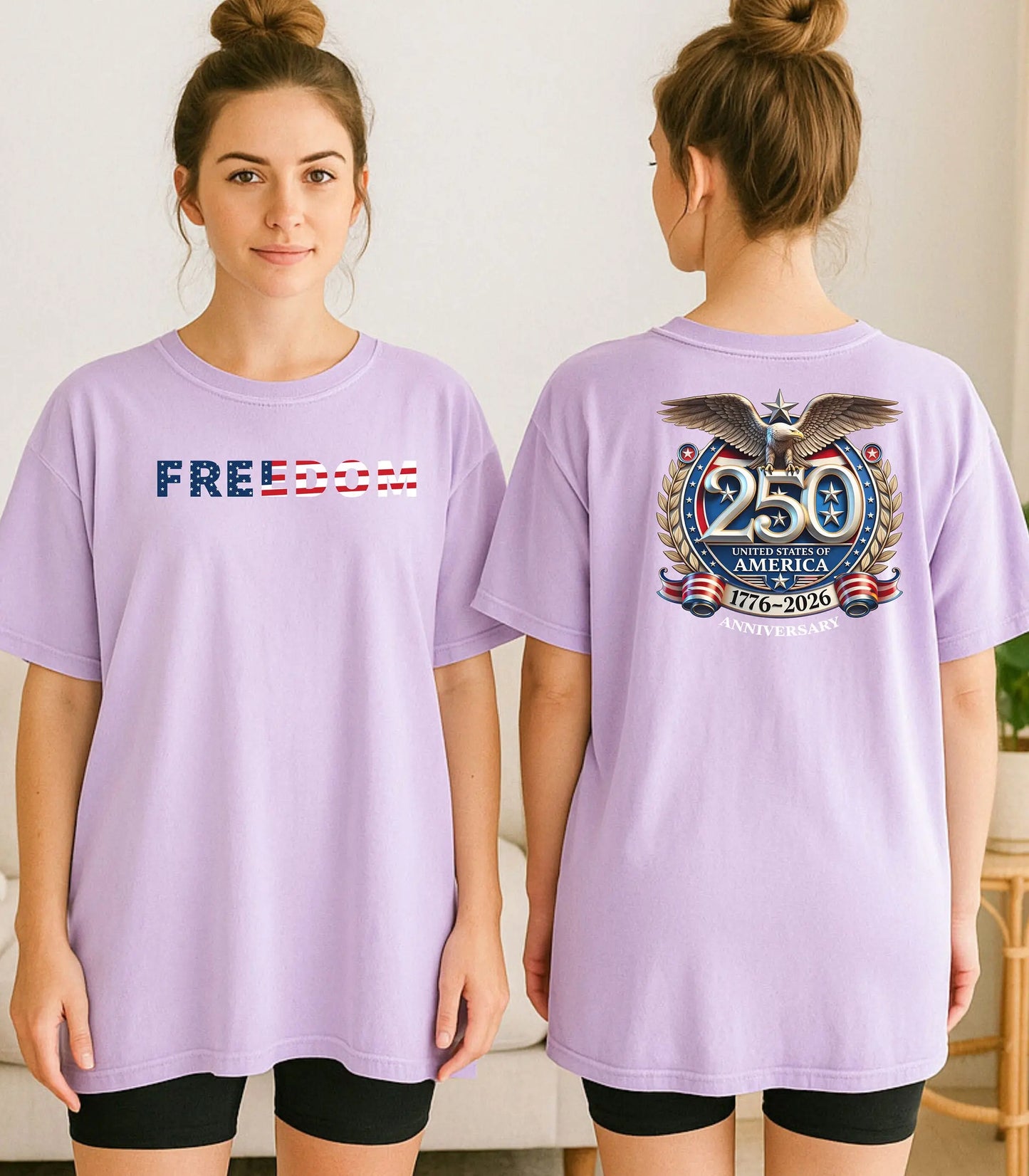 Freedom America 250 T-Shirt, Patriotic Eagle 1776-2026 USA Anniversary Shirt Wildwood Mountain Coffee Co