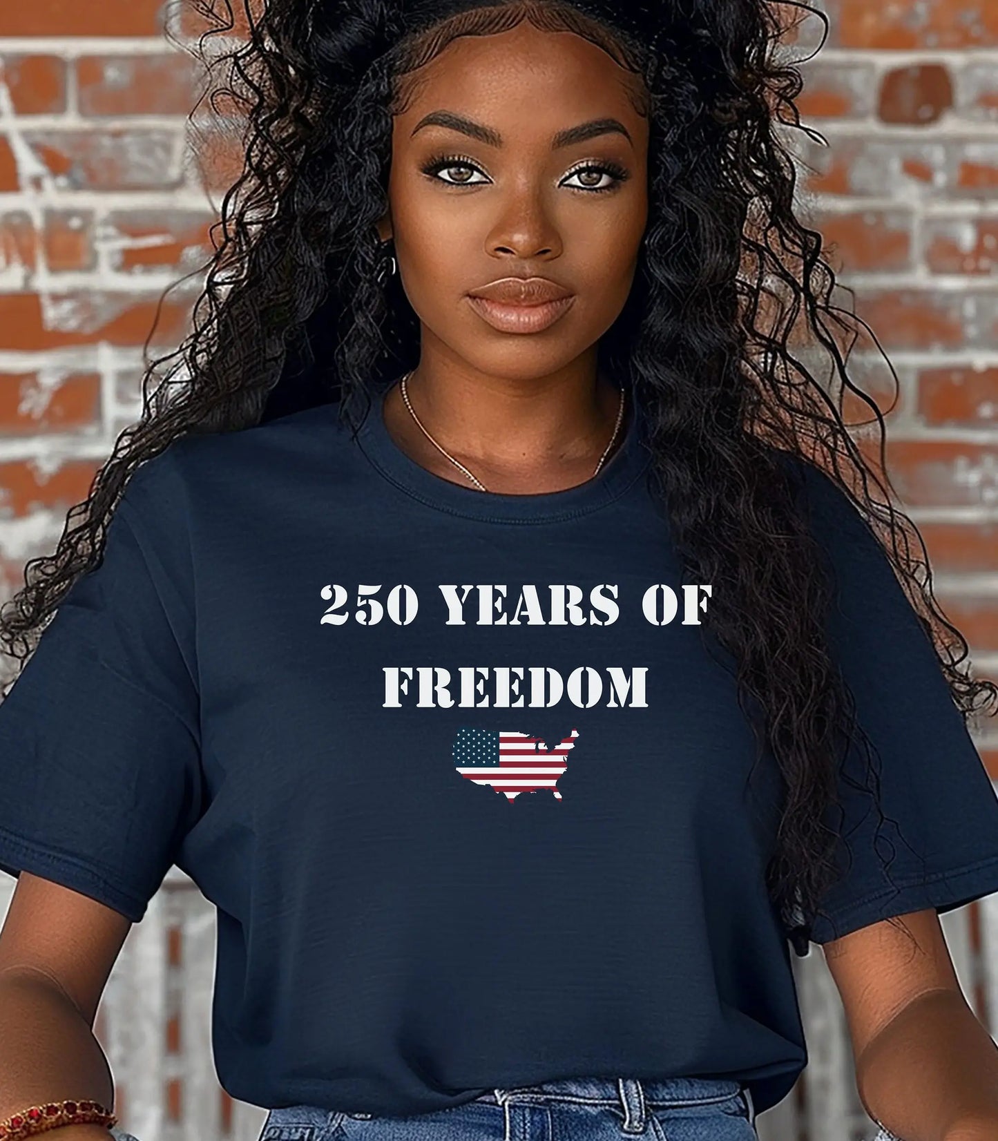 250 Years of Freedom T-shirt, USA flag map, patriotic anniversary Wildwood Mountain Coffee Co