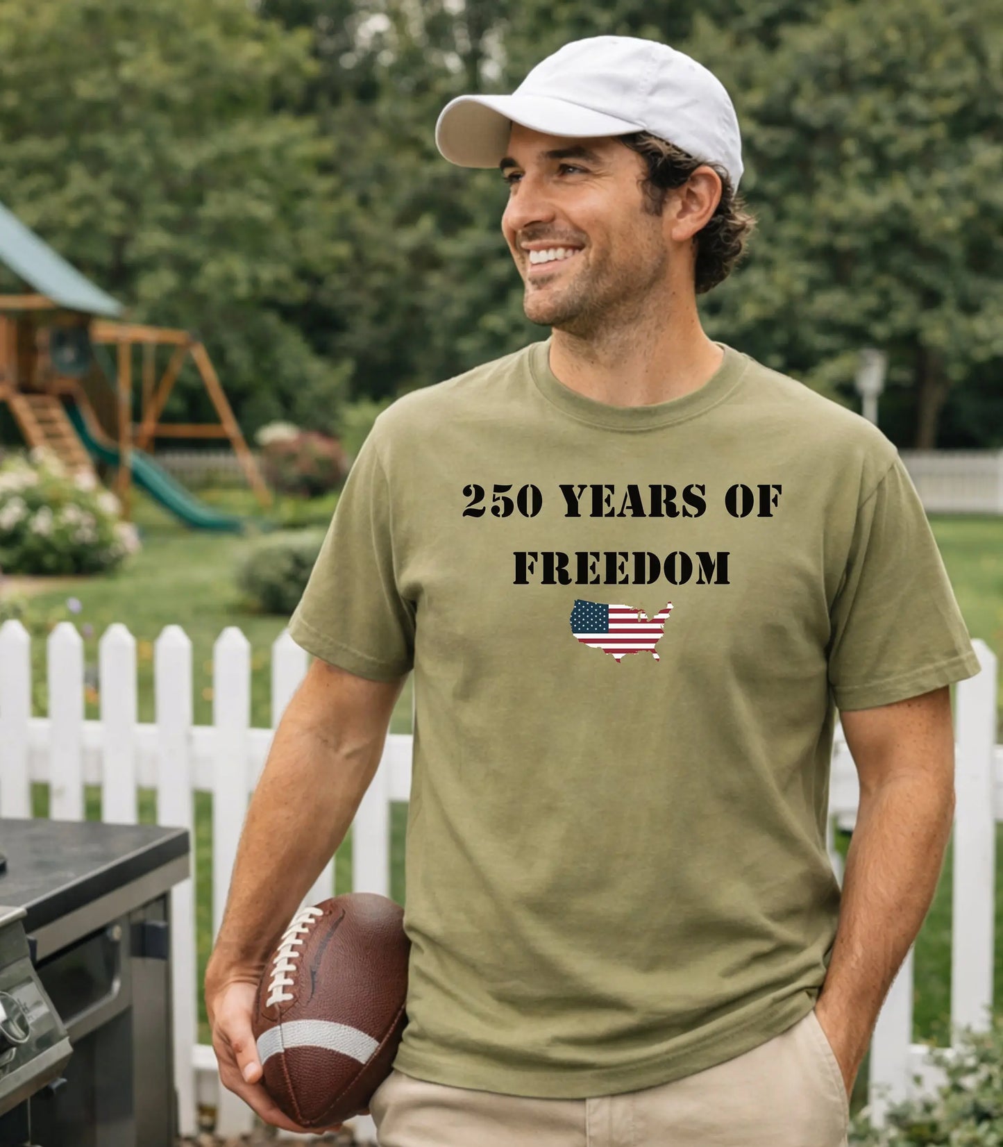 250 Years of Freedom T-shirt, USA flag map, patriotic anniversary Wildwood Mountain Coffee Co