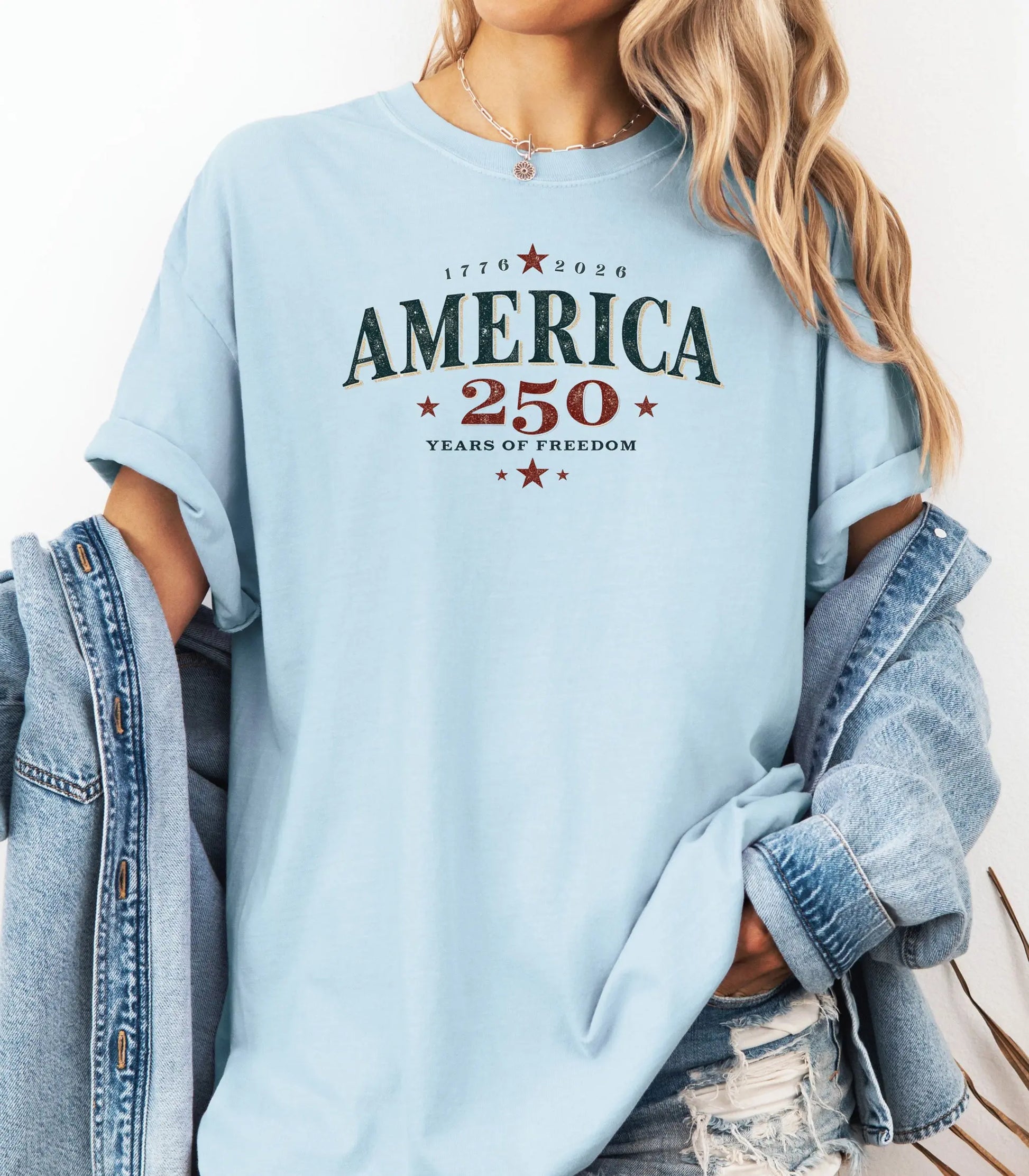 America 250 vintage patriotic logo T-shirt, Independence Anniversary Tee Wildwood Mountain Coffee Co