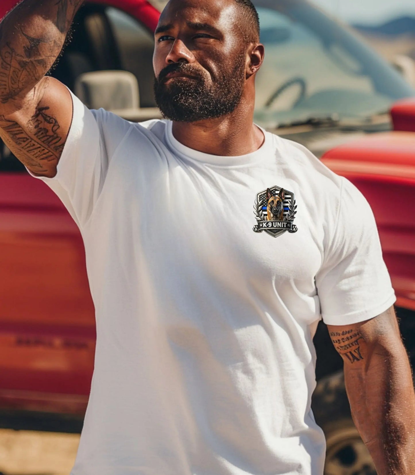 K-9 Unit Shield T-Shirt, Police K9 Patriotic, Law Enforcement Shirt Wildwood Mountain Coffee Co