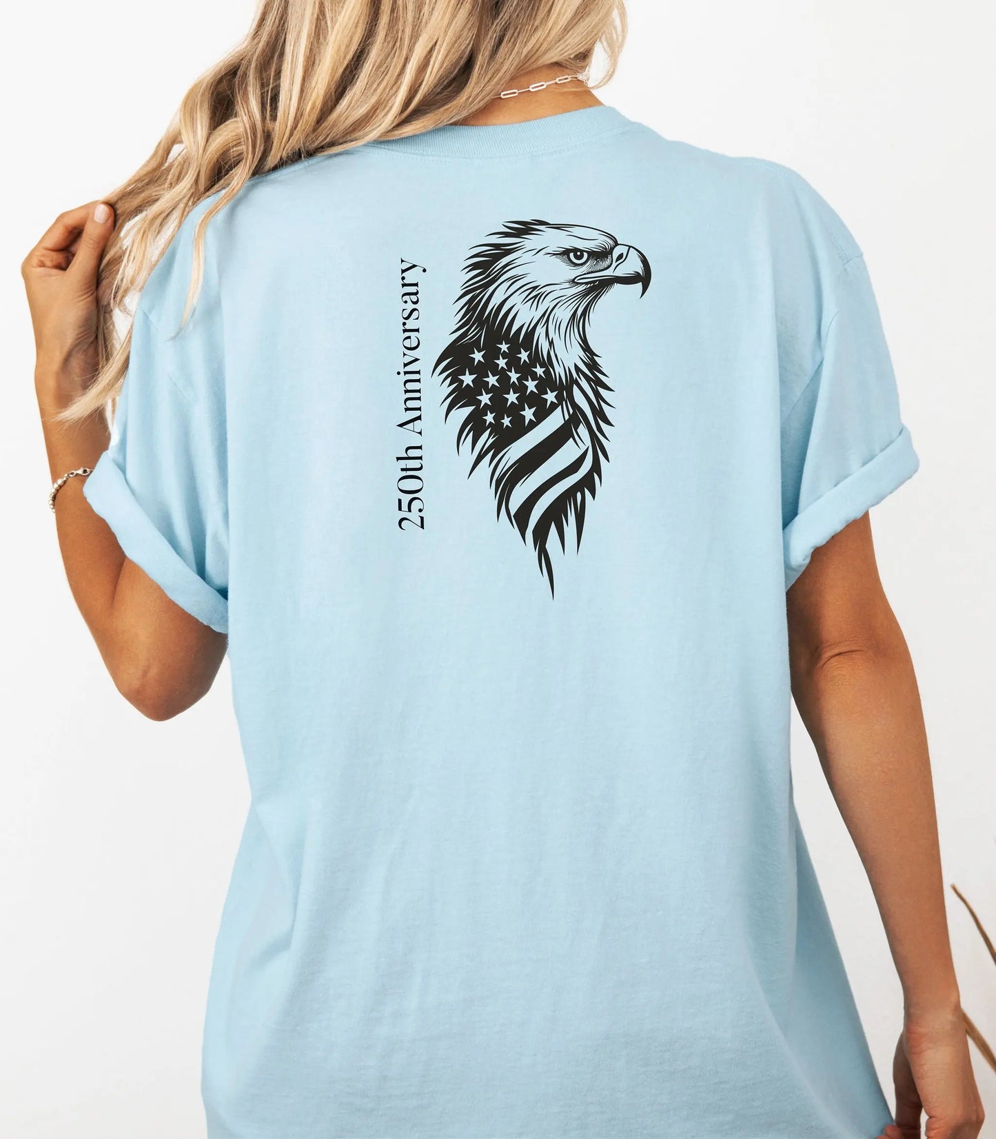 America 250th Anniversary T-Shirt, Patriotic Eagle Design Wildwood Mountain Coffee Co