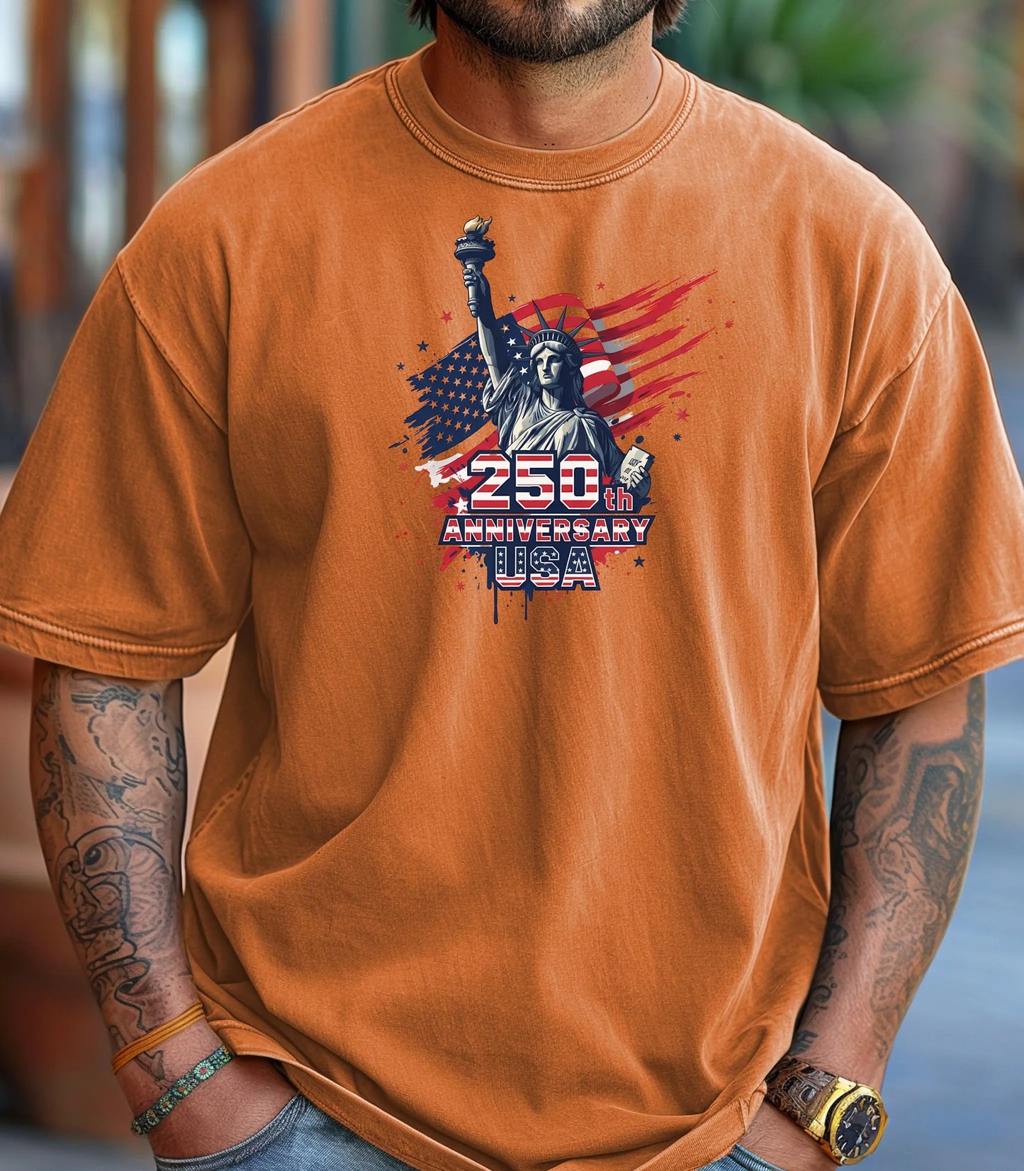 Statue of Liberty 250th Anniversary T-shirt | American Flag Graphic Wildwood Mountain Coffee Co