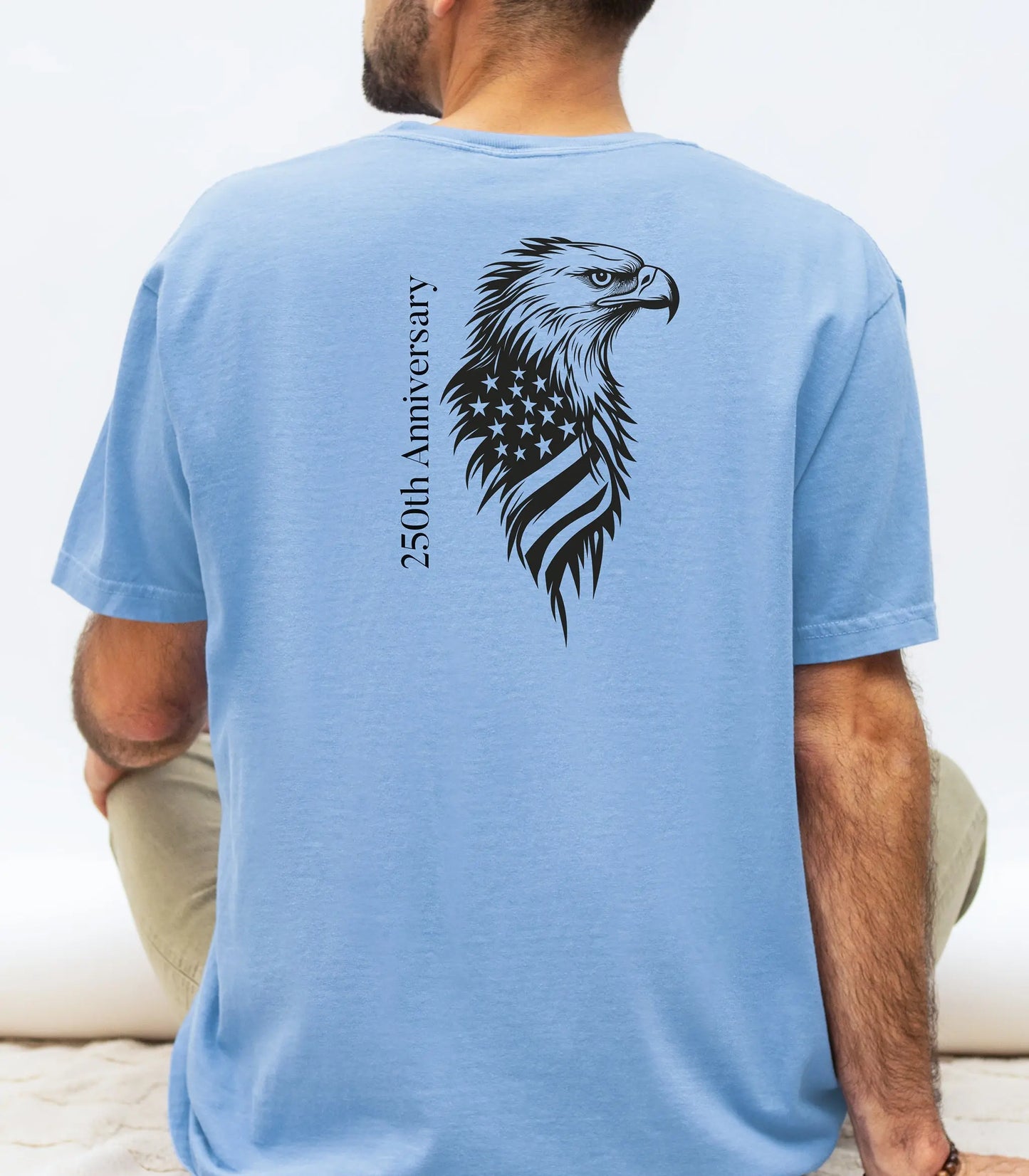 America 250th Anniversary T-Shirt, Patriotic Eagle Design Wildwood Mountain Coffee Co