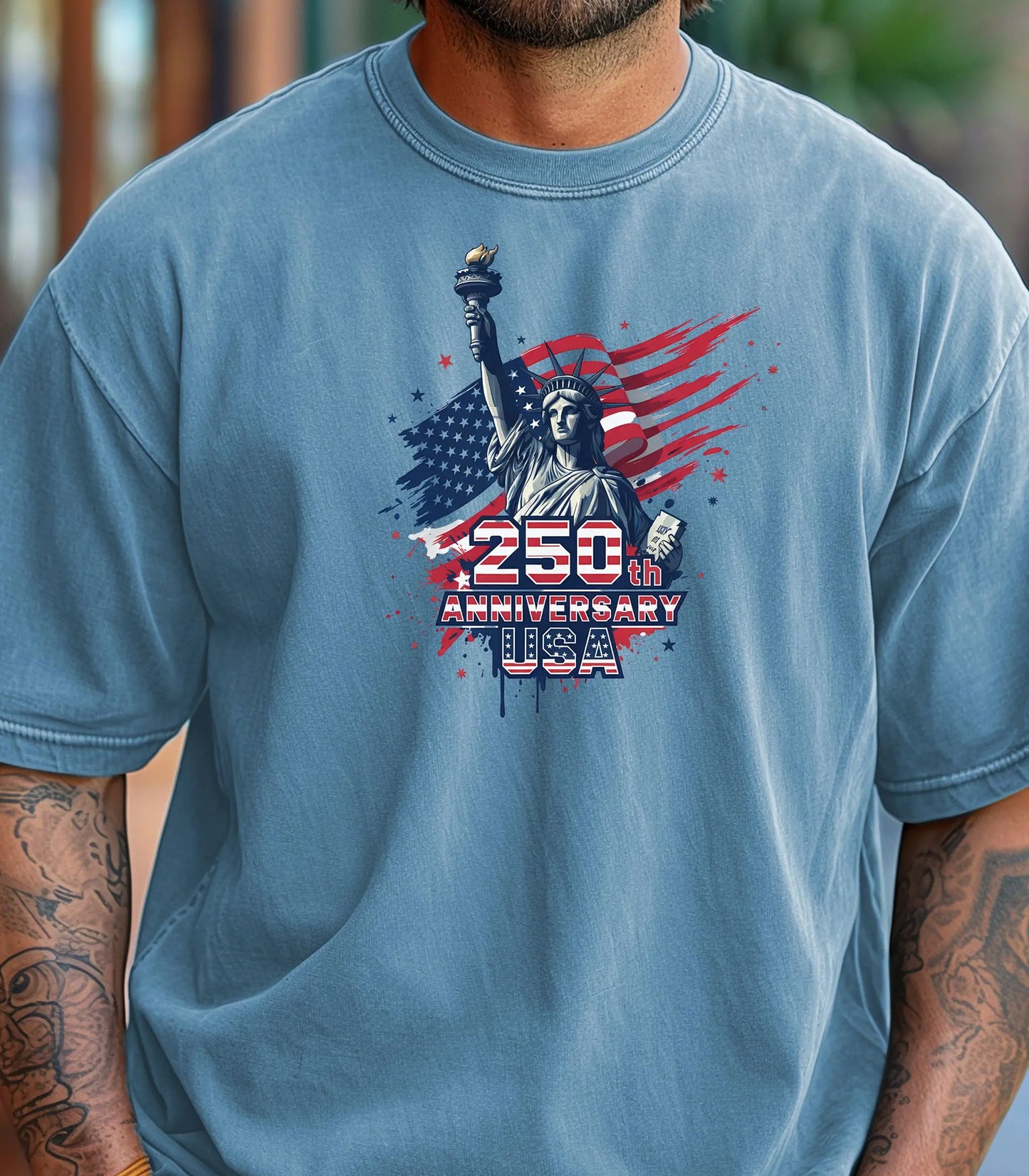 Statue of Liberty 250th Anniversary T-shirt | American Flag Graphic Wildwood Mountain Coffee Co