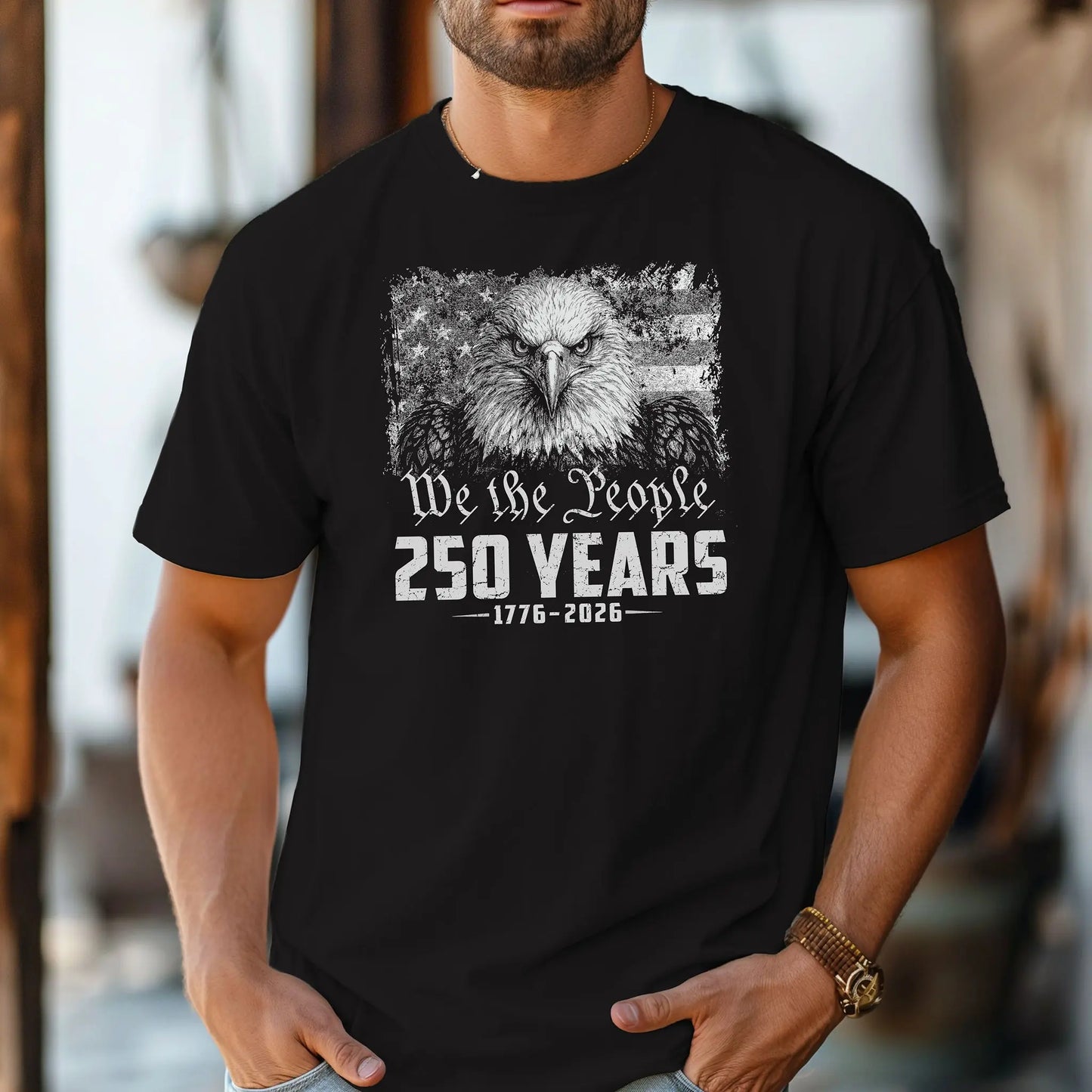 We the People Eagle 250 Years T-Shirt, 1776-2026 Patriotic Shirt Wildwood Mountain Coffee Co