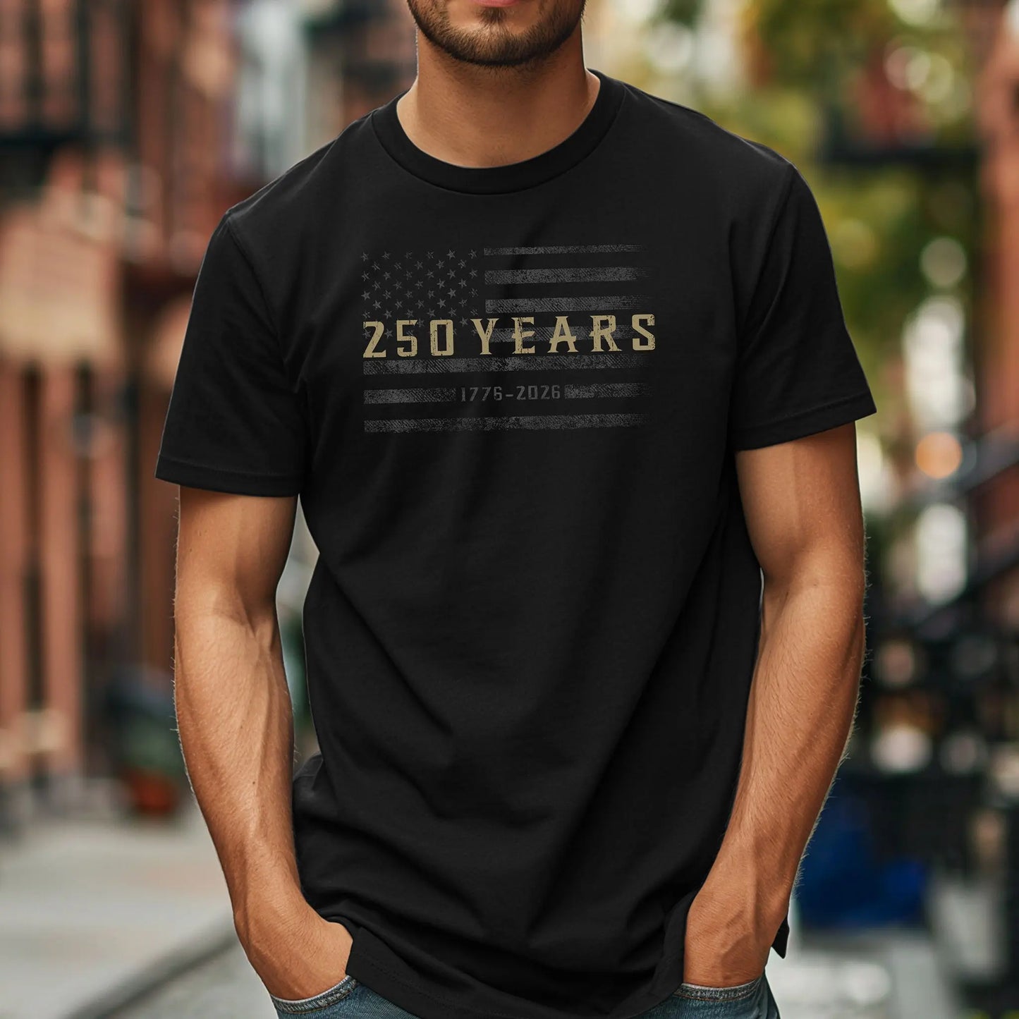 250 Years Flag Graphic T-Shirt | Distressed American Flag, Anniversary Tee Wildwood Mountain Coffee Co