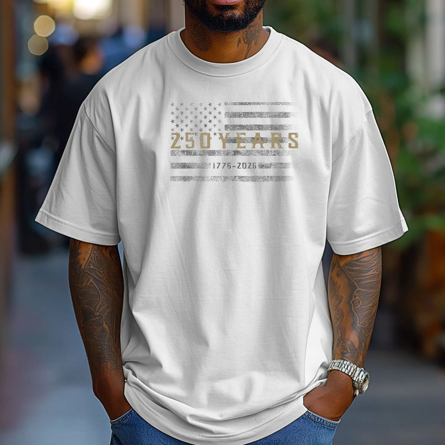 250 Years Flag Graphic T-Shirt | Distressed American Flag, Anniversary Tee Wildwood Mountain Coffee Co