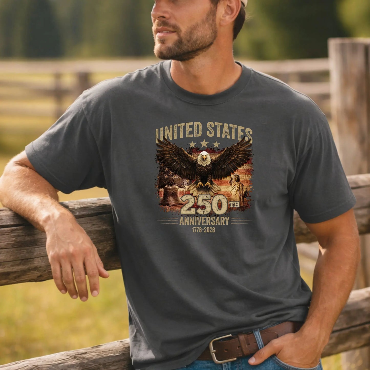 United States 250th Anniversary Eagle T-shirt, Independence America Patriotic Shirt Wildwood Mountain Coffee Co