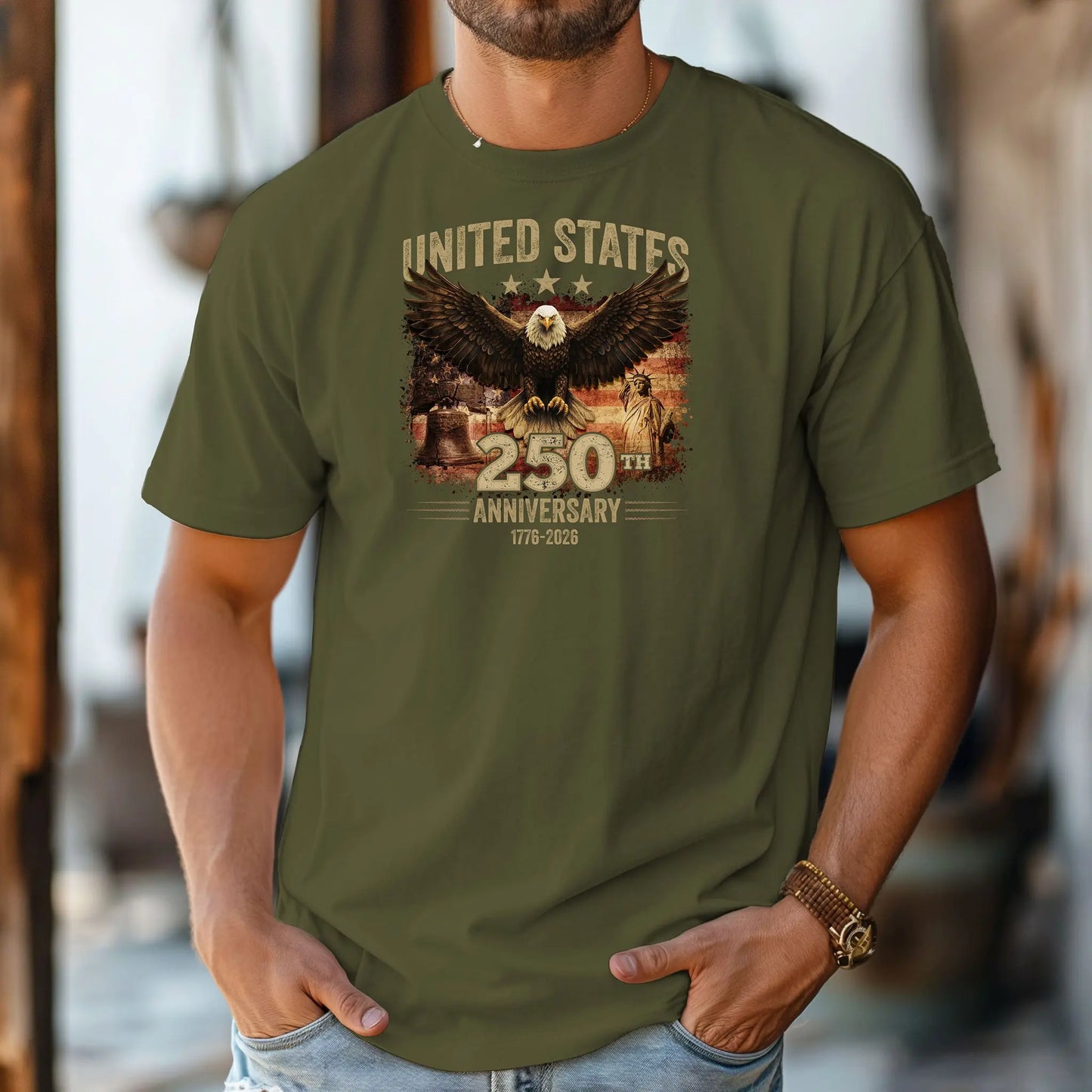 United States 250th Anniversary Eagle T-shirt, Independence America Patriotic Shirt Wildwood Mountain Coffee Co