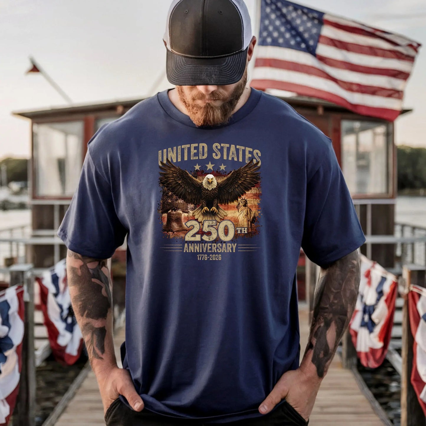 United States 250th Anniversary Eagle T-shirt, Independence America Patriotic Shirt Wildwood Mountain Coffee Co