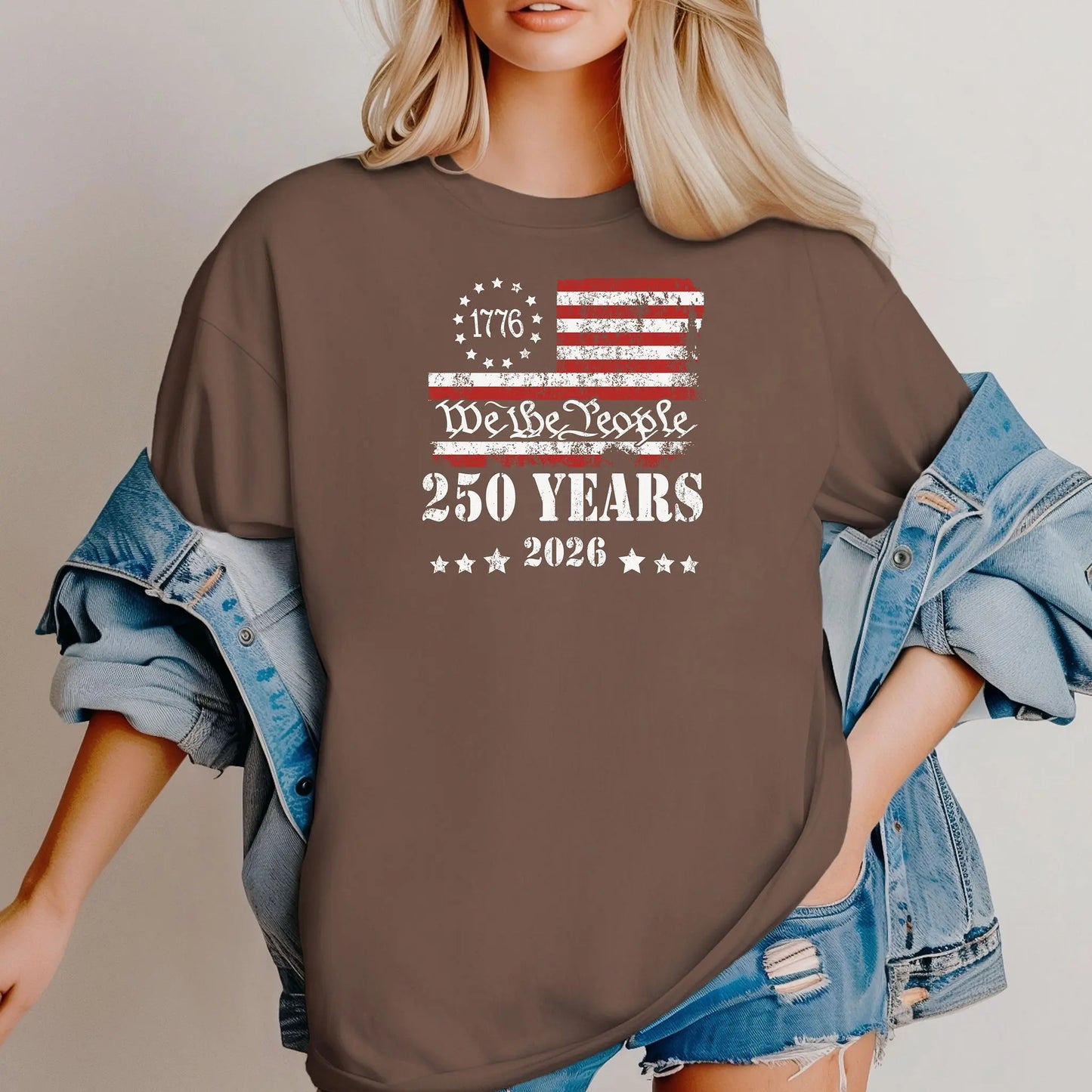 We the People 250 Years 1776-2026 T-Shirt, American Flag Independence 250th Wildwood Mountain Coffee Co