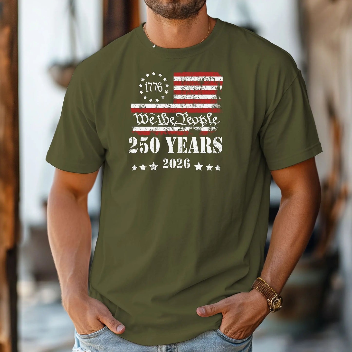 We the People 250 Years 1776-2026 T-Shirt, American Flag Independence 250th Wildwood Mountain Coffee Co
