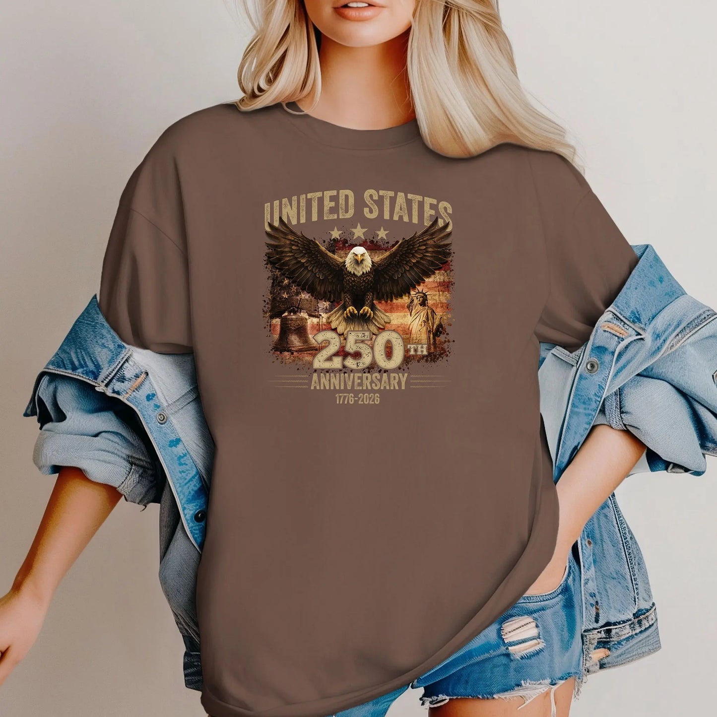 United States 250th Anniversary Eagle T-shirt, Independence America Patriotic Shirt Wildwood Mountain Coffee Co